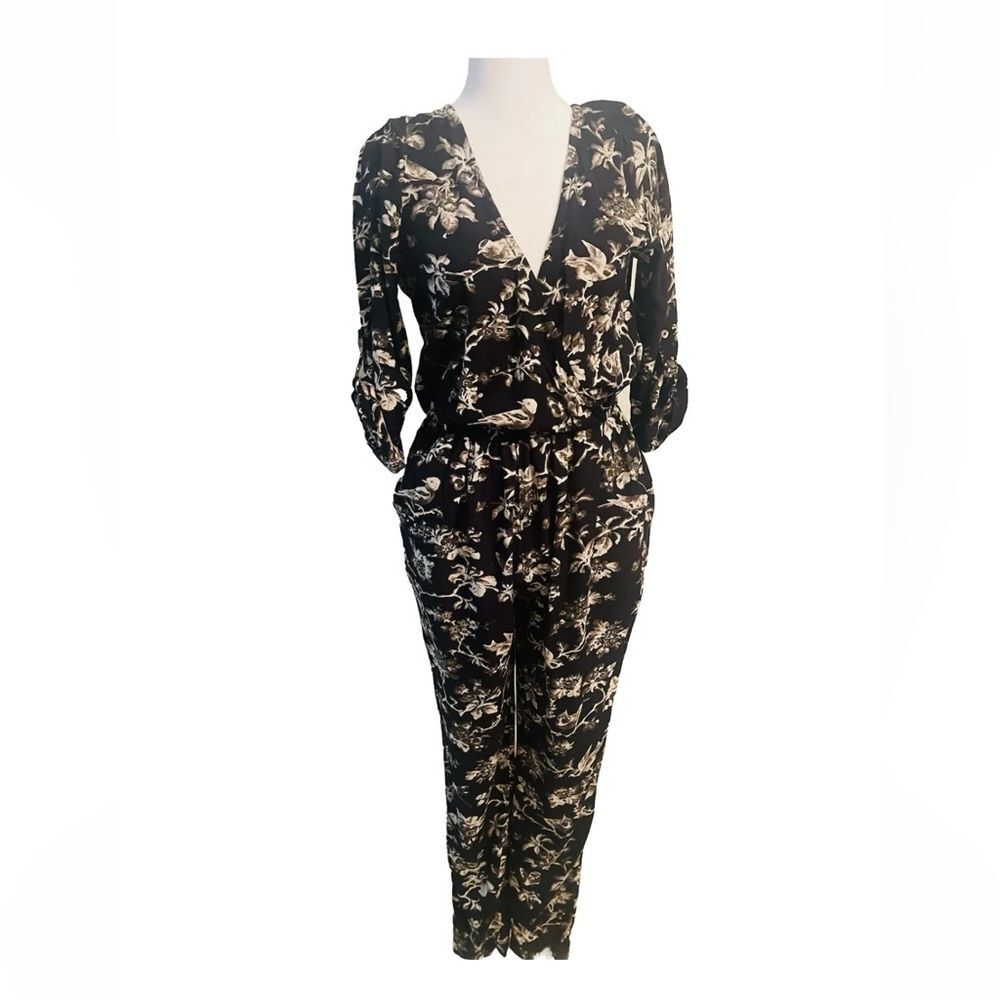 Abercrombie & Fitch Women’s Romper Pants Birds Floral Print Spring Casual Sz  XS